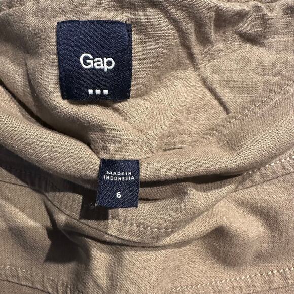 Gap Size 6 Mocha Linen Cotton Blend A-Line Skirt Lined Office Capsule Wardrobe - Picture 3 of 9